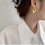 925 Sterling Silver Metal Irregular Hoop Earrings for Women Ins Niche Geometric Earrings Oorbellen Wholesale