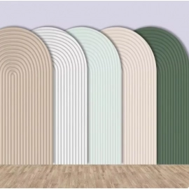 Mehofond Arch Wall Backdrops Kids Birthday Party Brown Silver Green Color Decor Covers Photo Shoot Doubleside Elastic Fabric
