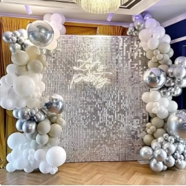 24 Panels Shimmer Wall Backdrop, 12 * 12 Inch Panels Background for Birthday Wedding Engagement, Shimmer Wall