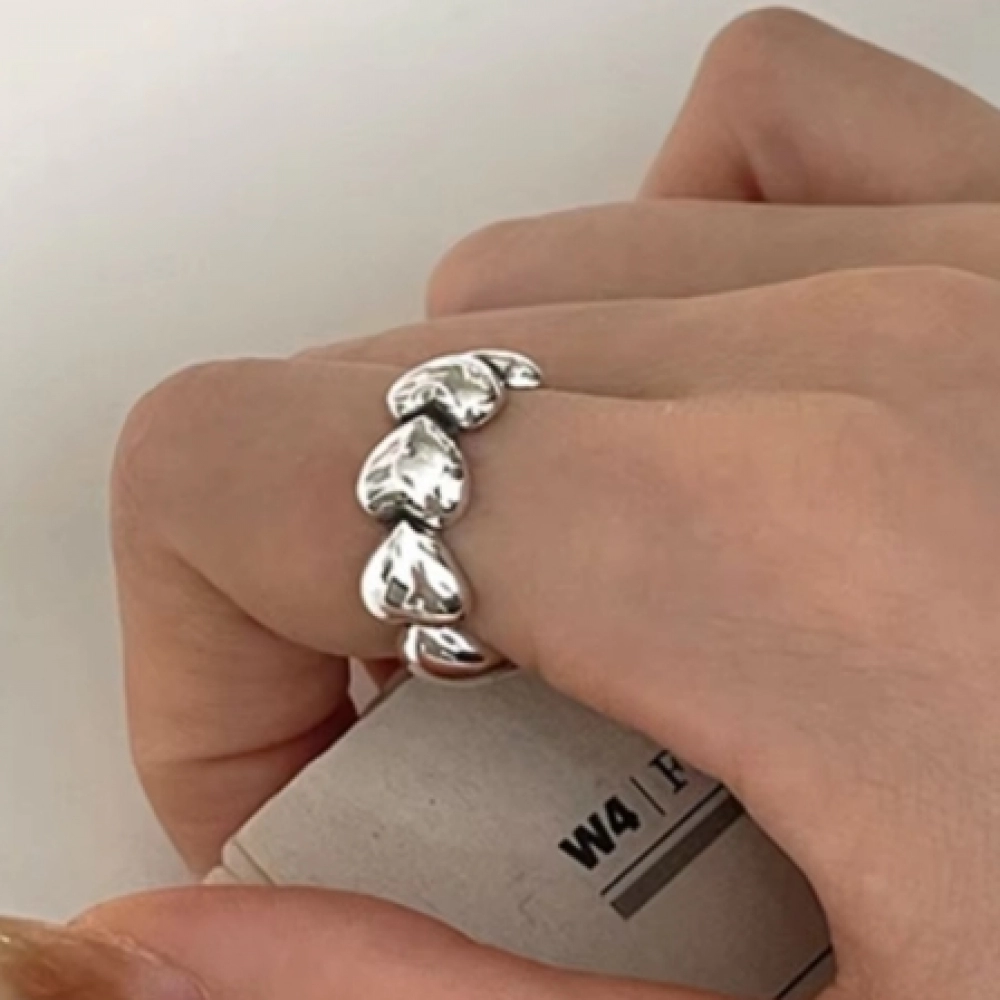 925 Sterling Silver Rings For Women Simple Minimalist Heart Open Finger Ring Fashion Band Female Bijoux Birthday Gift 925 Sterling Silver Rings For Women Simple Minimalist Heart Open Finger Ring Fashion Band Female Bijoux Birthday Gift